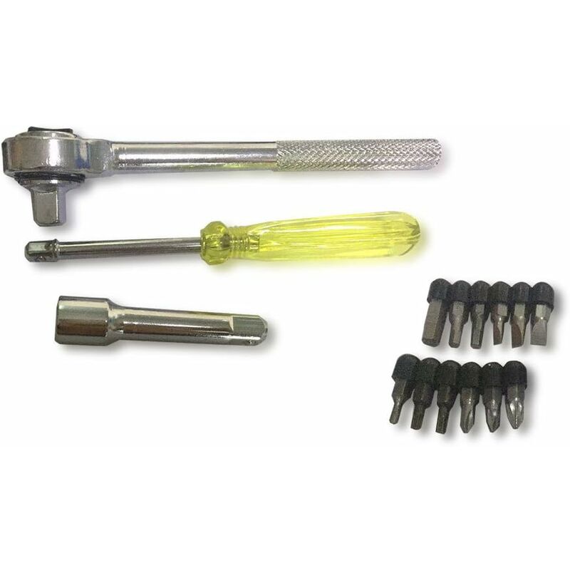 50 pcs 1/4" 3/8" Socket Wrench Set With Reversible Ratchet Handle Drive 12 pcs Hexagon Screw Bits With Case - Image 2