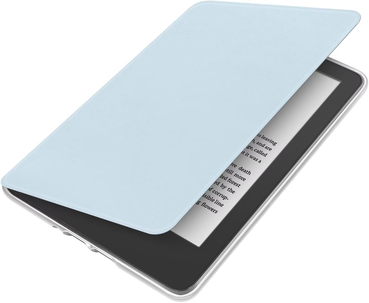 360° Rotating & Detachable Magnetic Case for 7" Kindle Paperwhite 12th Generation (2024)  – Auto Wake/Sleep, Hands-Free Stand, Clear Back Cover(Light blue) - Image 2