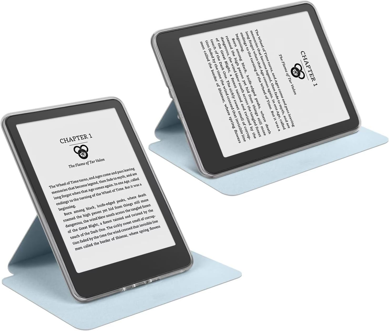 360° Rotating & Detachable Magnetic Case for 6.8" Kindle Paperwhite 11th Generation (2021)  – Auto Wake/Sleep, Hands-Free Stand, Clear Back Cover(Light blue) - Image 5