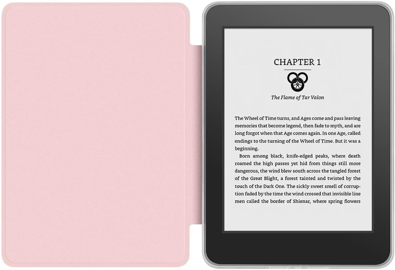 360° Rotating & Detachable Magnetic Case for 7" Kindle Paperwhite 12th Generation (2024)  – Auto Wake/Sleep, Hands-Free Stand, Clear Back Cover(pink) - Image 3