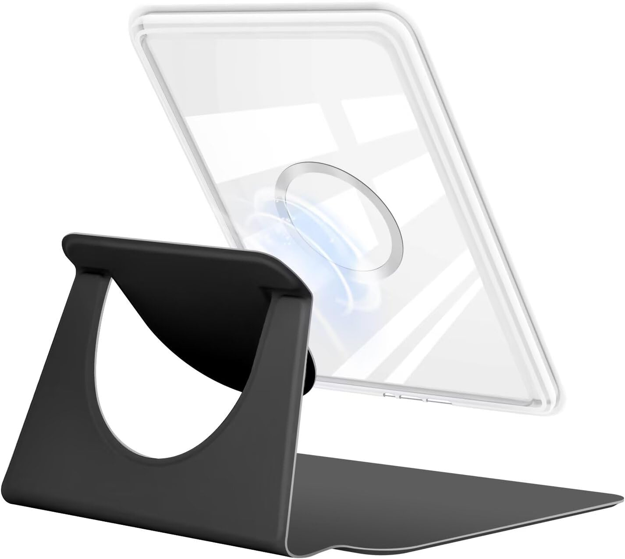360° Rotating & Detachable Magnetic Case for 6.8" Kindle Paperwhite 11th Generation (2021)  – Auto Wake/Sleep, Hands-Free Stand, Clear Back Cover (black) - Image 4