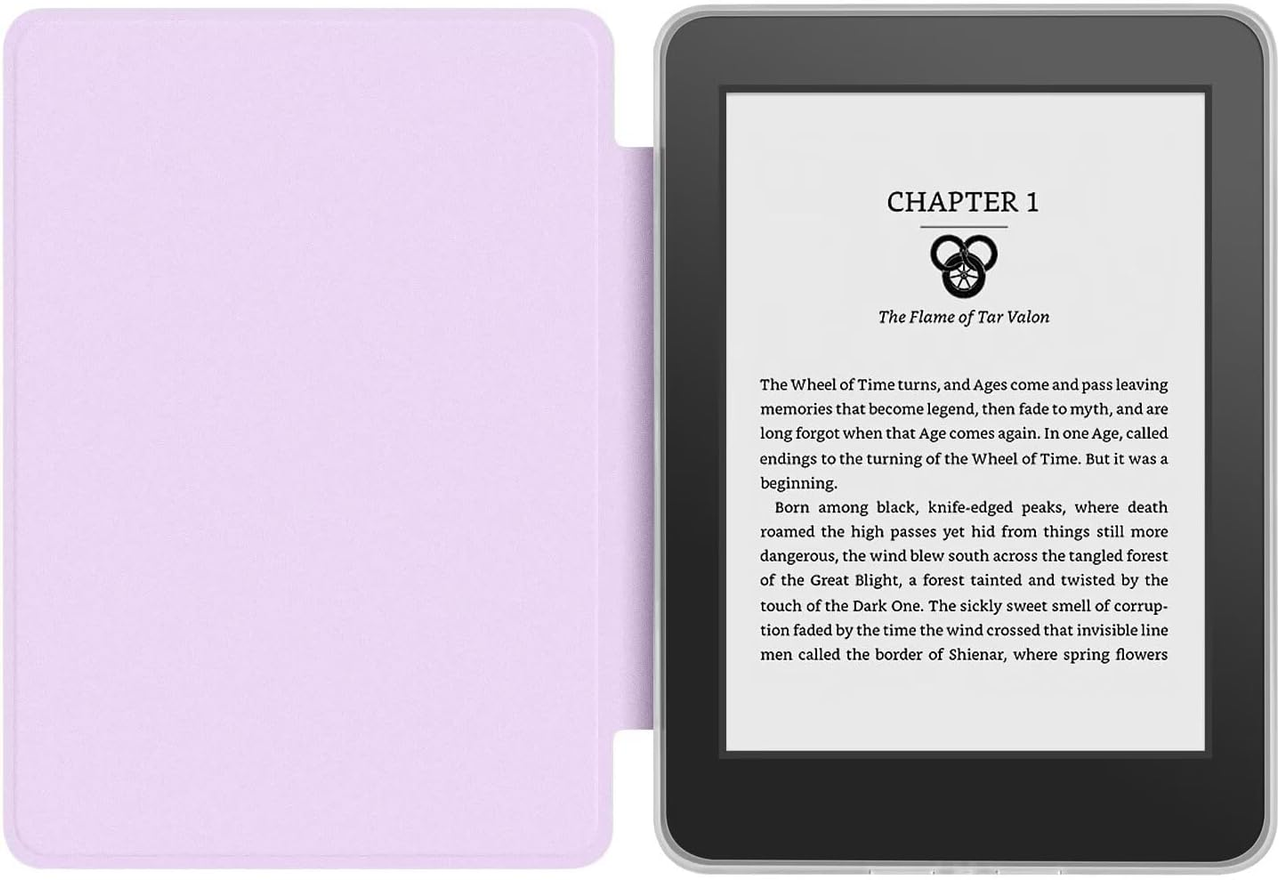 360° Rotating & Detachable Magnetic Case for 7" Kindle Paperwhite 12th Generation (2024)  – Auto Wake/Sleep, Hands-Free Stand, Clear Back Cover (Light purple) - Image 3