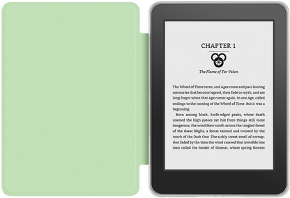 360° Rotating & Detachable Magnetic Case for 7" Kindle Paperwhite 12th Generation (2024)  – Auto Wake/Sleep, Hands-Free Stand, Clear Back Cover (Light green) - Image 3