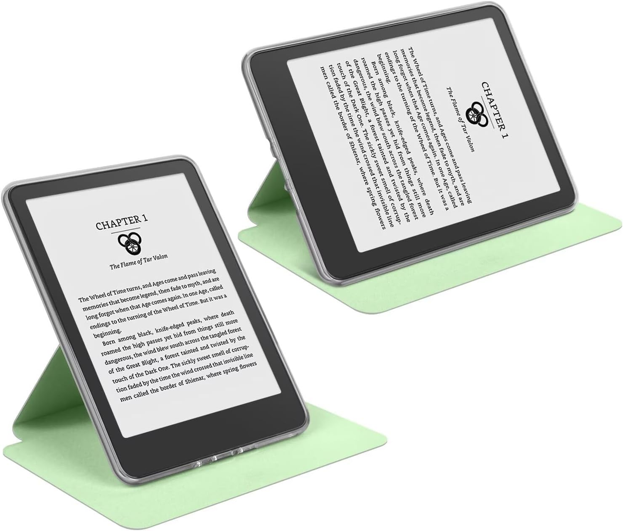 360° Rotating & Detachable Magnetic Case for 7" Kindle Paperwhite 12th Generation (2024)  – Auto Wake/Sleep, Hands-Free Stand, Clear Back Cover (Light green) - Image 5