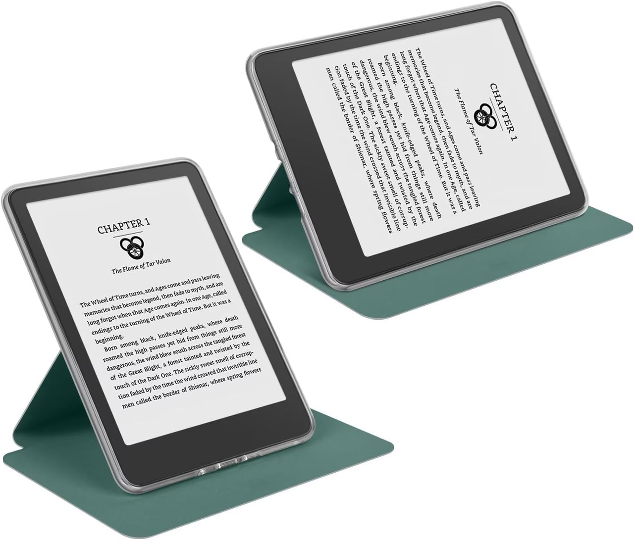 360° Rotating & Detachable Magnetic Case for 7" Kindle Paperwhite 12th Generation (2024)  – Auto Wake/Sleep, Hands-Free Stand, Clear Back Cover (Dark Green) - Image 5