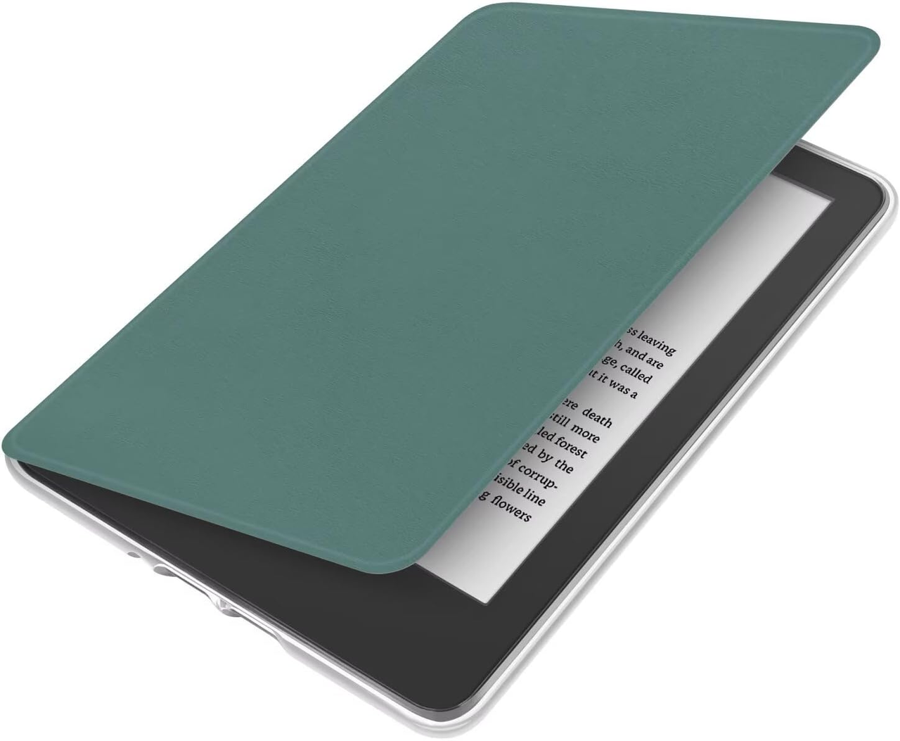 360° Rotating & Detachable Magnetic Case for 6.8" Kindle Paperwhite 11th Generation (2021)  – Auto Wake/Sleep, Hands-Free Stand, Clear Back Cover (Dark Green) - Image 2