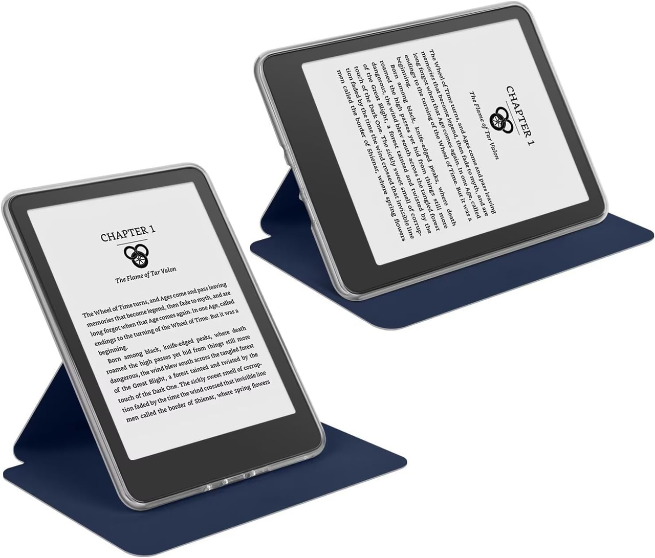 360° Rotating & Detachable Magnetic Case for 7" Kindle Paperwhite 12th Generation (2024)  – Auto Wake/Sleep, Hands-Free Stand, Clear Back Cover (Dark Blue) - Image 5