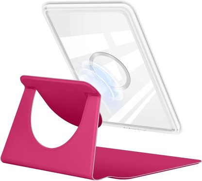 360° Rotating & Detachable Magnetic Case for 7" Kindle Paperwhite 12th Generation (2024)  – Auto Wake/Sleep, Hands-Free Stand, Clear Back Cover (Rose Red) - Image 4