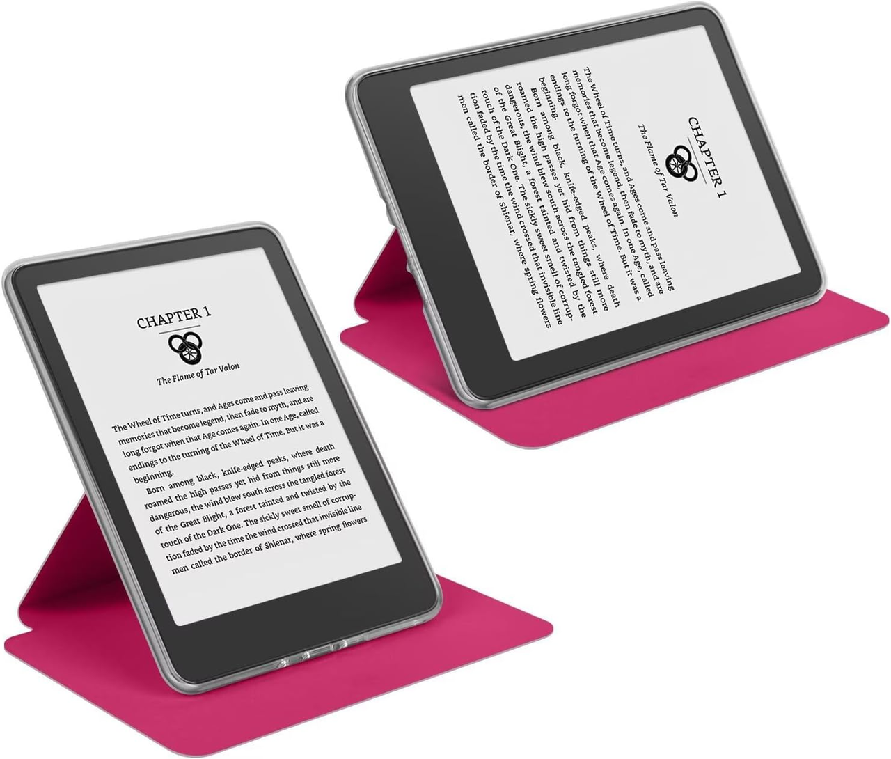 360° Rotating & Detachable Magnetic Case for 6.8" Kindle Paperwhite 11th Generation (2021)  – Auto Wake/Sleep, Hands-Free Stand, Clear Back Cover (Rose Red) - Image 5