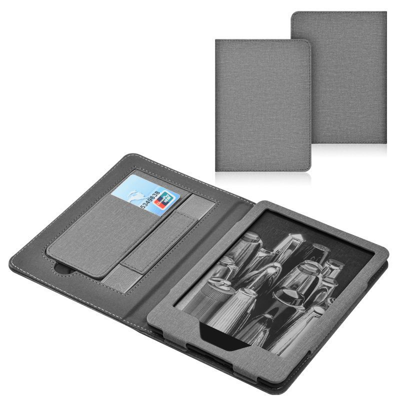 Lainergie Case for Kindle Paperwhite 7"/6.8" (12th/11th Gen, 2024/2021) , Slim PU Shell Cover with Stand, Hand Strap, Auto-Wake/Sleep Feature Not for TCL, Gray
