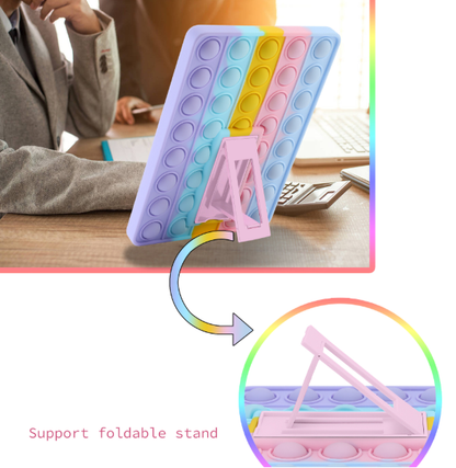 Pop It Fidget Case for Kindle Paperwhite 5 (6.8") - Rainbow Silicone Protective Cover with Stand，Multicolored - Image 5