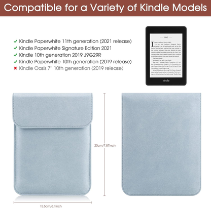 Universal Sleeve Case for 6"，6.8", Kindle Paperwhite/Colorsoft/Signature Edition 2024-2012 Sleeve Bag Pouch Cover for 6-6.8'' Kobo/Tolino/Pocketbook 6-inch ebook Reader,Blue - Image 2