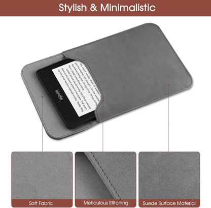 Universal Sleeve Case for 6"，6.8", Kindle Paperwhite/Colorsoft/Signature Edition 2024-2012 Sleeve Bag Pouch Cover for 6-6.8'' Kobo/Tolino/Pocketbook 6-inch ebook Reader,Dark Gray - Image 4