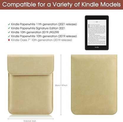 Universal Sleeve Case for 6"，6.8", Kindle Paperwhite/Colorsoft/Signature Edition 2024-2012 Sleeve Bag Pouch Cover for 6-6.8'' Kobo/Tolino/Pocketbook 6-inch ebook Reader,Khaki - Image 2