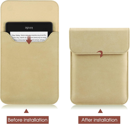 Universal Sleeve Case for 6"，6.8", Kindle Paperwhite/Colorsoft/Signature Edition 2024-2012 Sleeve Bag Pouch Cover for 6-6.8'' Kobo/Tolino/Pocketbook 6-inch ebook Reader,Khaki - Image 3