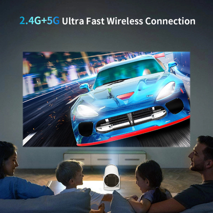 HY300PRO Mini Projector with WiFi and Bluetooth, Portable Projector 720p Support, Auto Keystone, 180 Degree Rotation, Smart Proyector for Home Outdoor - Image 2