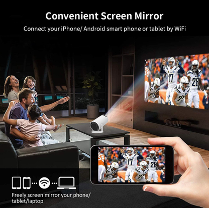 HY300PRO Mini Projector with WiFi and Bluetooth, Portable Projector 720p Support, Auto Keystone, 180 Degree Rotation, Smart Proyector for Home Outdoor - Image 4