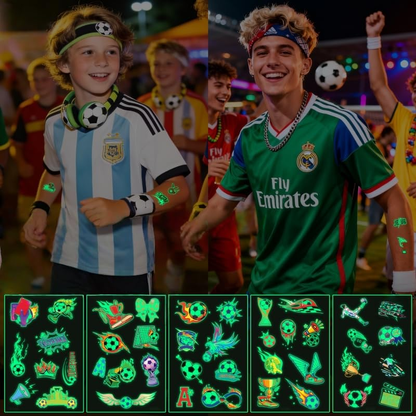 2026 World Cup Glow in the Dark Face Tattoos Waterproof Sweatproof Temporary Stickers 10 Sheets - Image 3