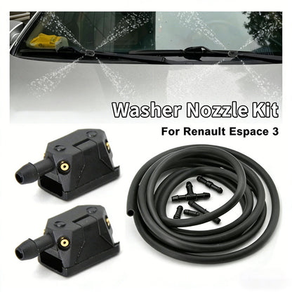 Adjustable 4-hole car wiper arm washer nozzle 8mm/9mm, compatible with Renault Espace 3 windshield washer retrofit. - Image 2