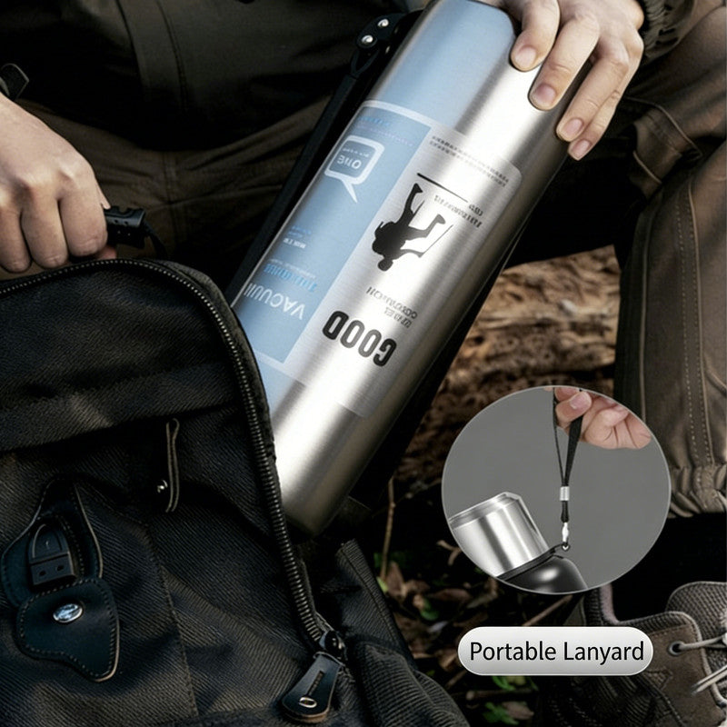Antibacterial 316 Stainless Steel Vacuum Flask 600ml | Tea Infuser & Insulated Bottle for Hot/Cold Drinks (Bright silver) - Image 5