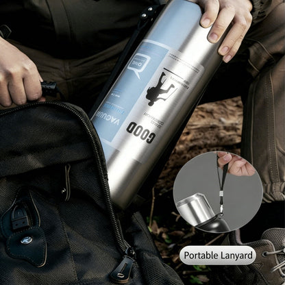 Antibacterial 316 Stainless Steel Vacuum Flask 600ml | Tea Infuser & Insulated Bottle for Hot/Cold Drinks (Bright silver) - Image 5