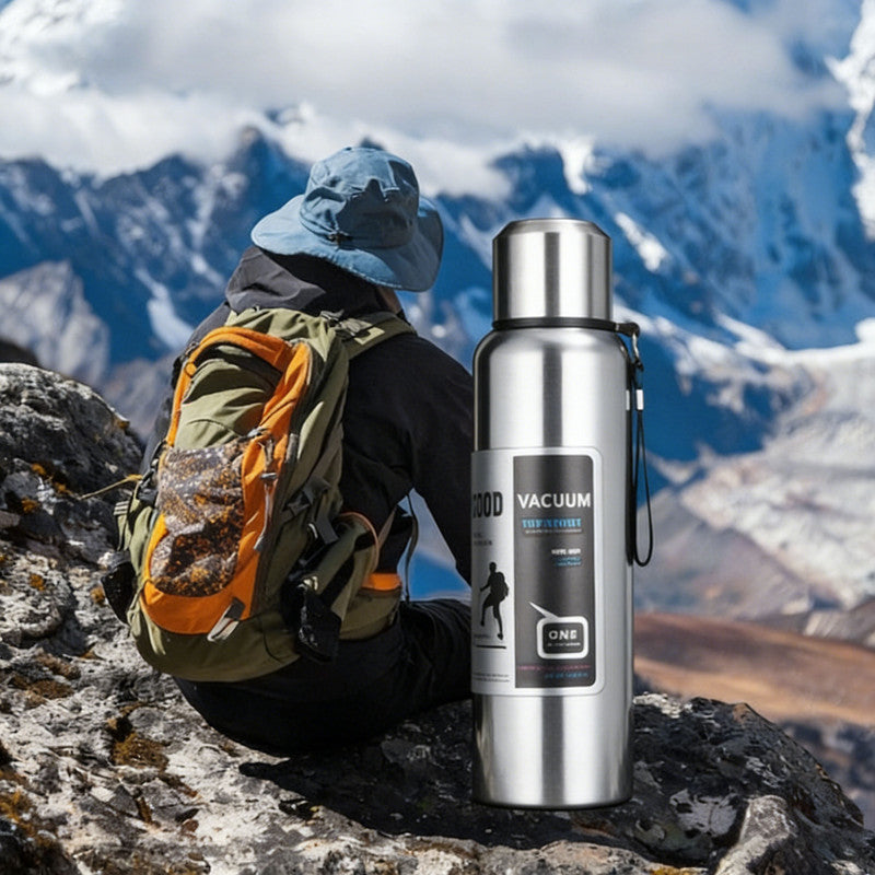 Antibacterial 316 Stainless Steel Vacuum Flask 800ml | Tea Infuser & Insulated Bottle for Hot/Cold Drinks (Bright silver) - Image 4