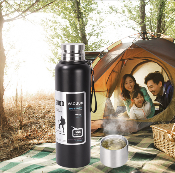 Antibacterial 316 Stainless Steel Vacuum Flask 600ml | Tea Infuser & Insulated Bottle for Hot/Cold Drinks (Black) - Image 6
