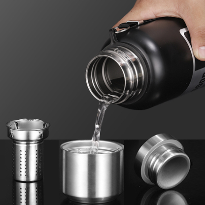 Antibacterial 316 Stainless Steel Vacuum Flask 800ml | Tea Infuser & Insulated Bottle for Hot/Cold Drinks (Black) - Image 3