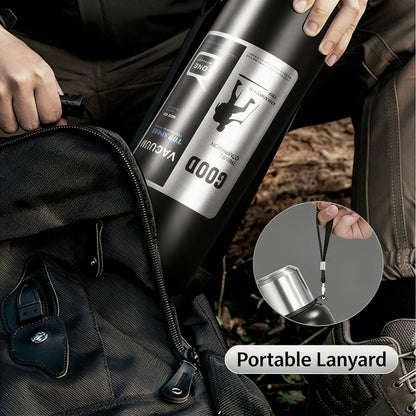 Antibacterial 316 Stainless Steel Vacuum Flask 800ml | Tea Infuser & Insulated Bottle for Hot/Cold Drinks (Black) - Image 4