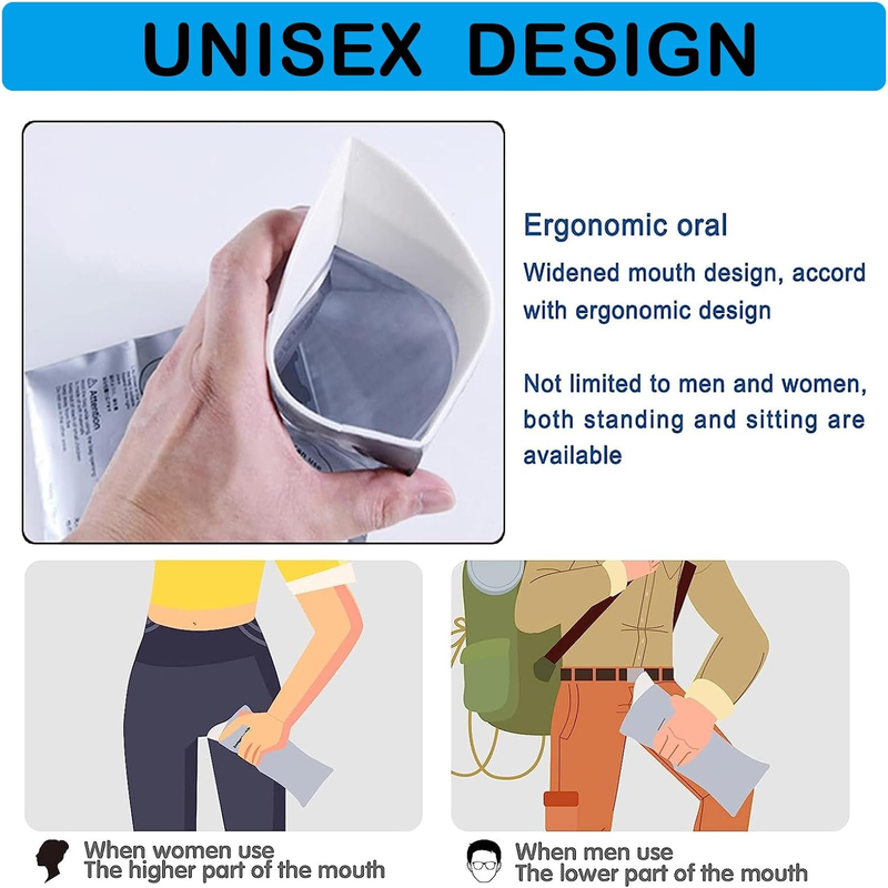 Disposable Emergency Urinal Bag, 8/12/20 Pack Portable Camping Pee Bags, Travel Pee Bags, Traffic Jam Emergency Portable Urine Bag, Vomit Bags, for Men Women Kids Children Patient - Image 2