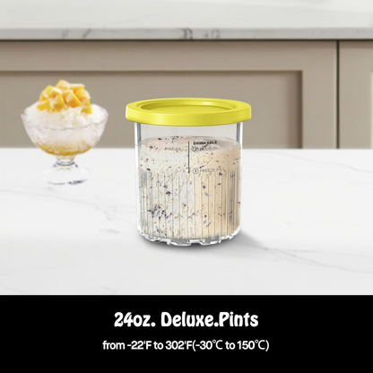 Creami pint ice cream containers and lids for Ninja, 4-piece set of cream ice cream containers/cups/jars/buckets, compatible with NC500/501 series cream ice cream machines. - Image 5