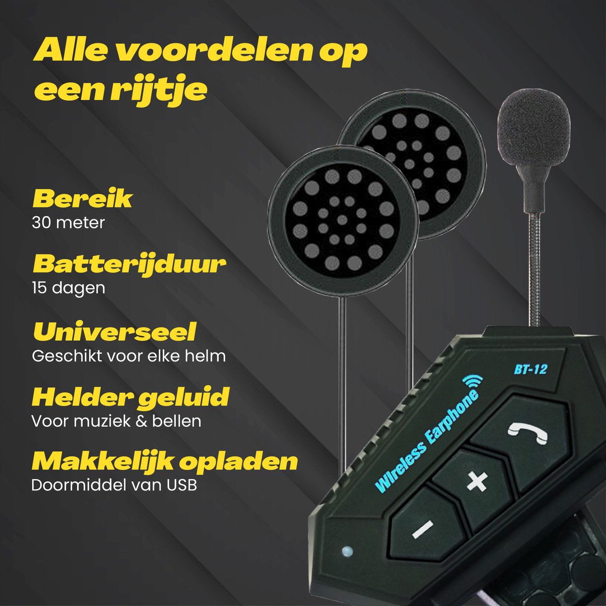 Bluetooth Headset Communication | Motorcycle Helmet | IP67 Waterproof | Motorcycle Accessory | Bluetooth 4.2 - Image 2