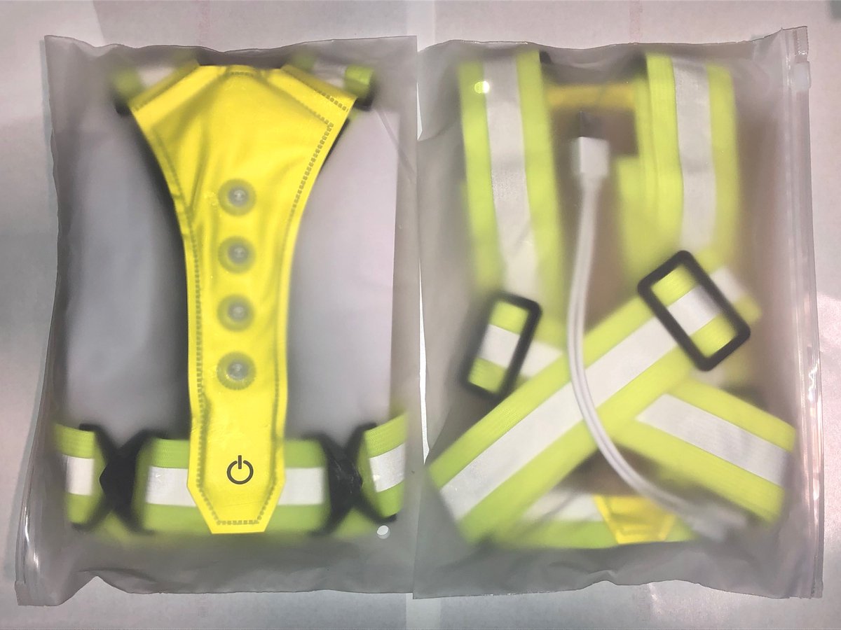 Running Lights - High Quality - LED - USB Rechargeable - Reflective Vest - One Size - Image 2