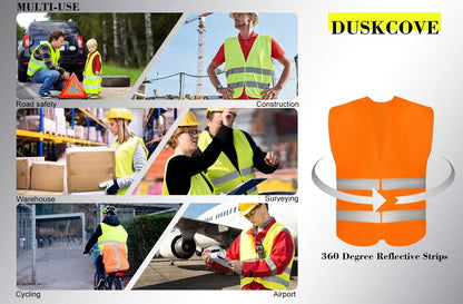 Doodadeals® 2x Adult Safety Vest - Safety Vest - Car - Orange - Image 3