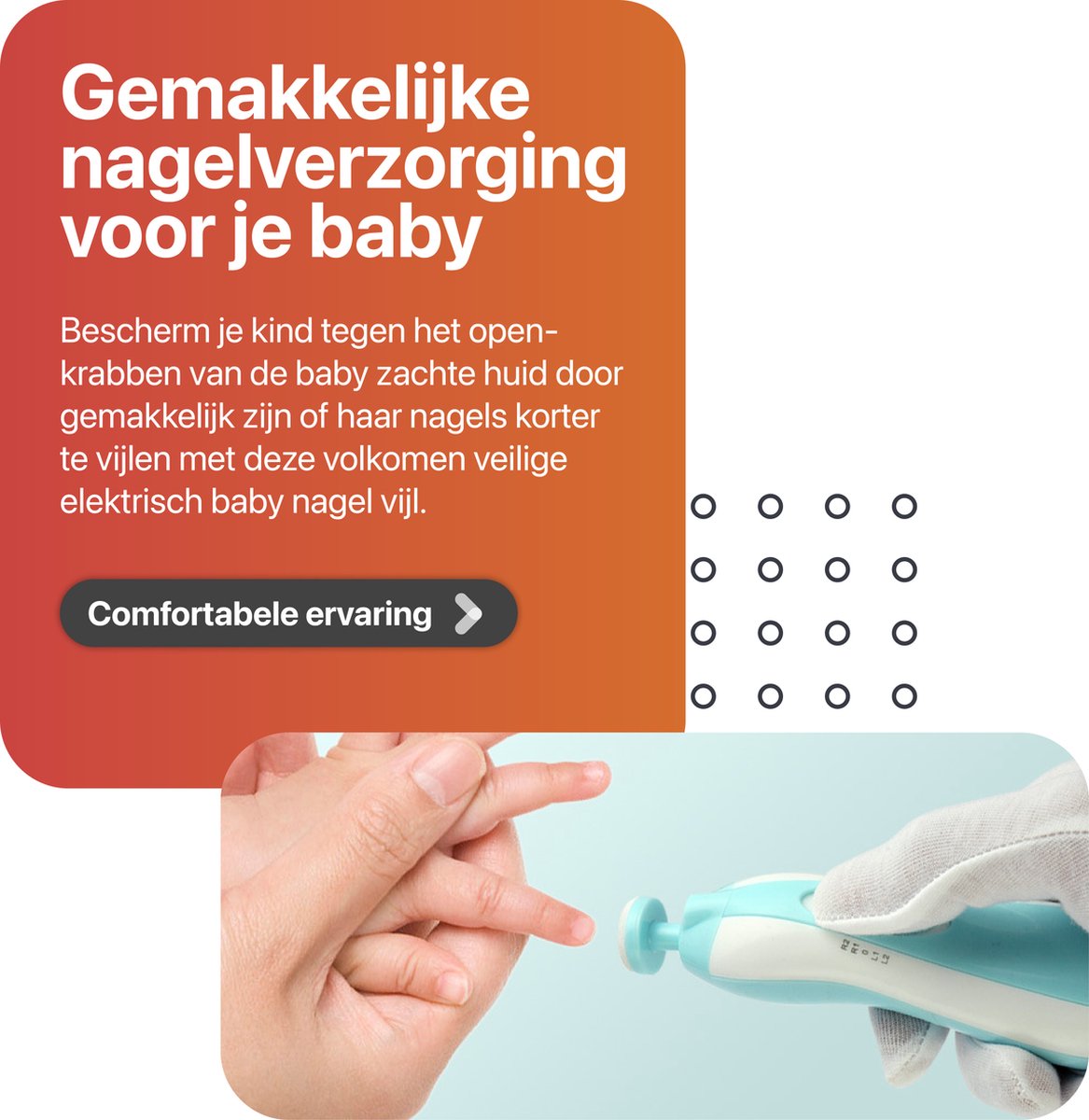 Smart-Tech Baby Electric Nail Files - Baby Nail Care - LED - Baby Nail Files - Blauw - Image 4