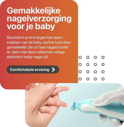 Smart-Tech Baby Electric Nail Files - Baby Nail Care - LED - Baby Nail Files - Blauw - Image 4