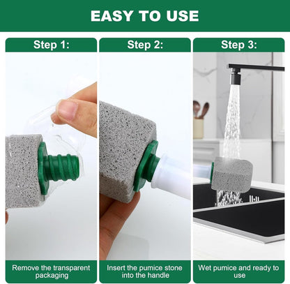 Toilet pumice stone - 10 pieces - Replaceable - Pumice stone stick - Descaler - With handle - Image 6