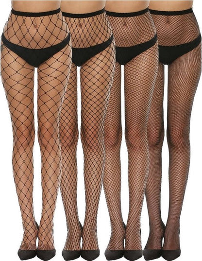 4-Piece Black Fishnet Tights - UNISIZE | Sexy Firm Herringbone Tights | Fishnet Tights | Fishnet Tights - Image 2