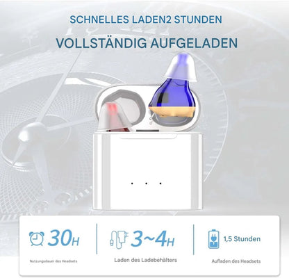Hearing aids, wireless charging hearing aids, hearing aids with magnetic charging case, dual-channel digital in-ear hearing aids with noise reduction. - Image 4
