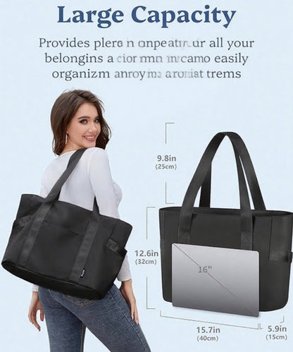 Waterproof shoulder bag for 16-inch laptops for women, ideal for work, school and travel. - Image 2