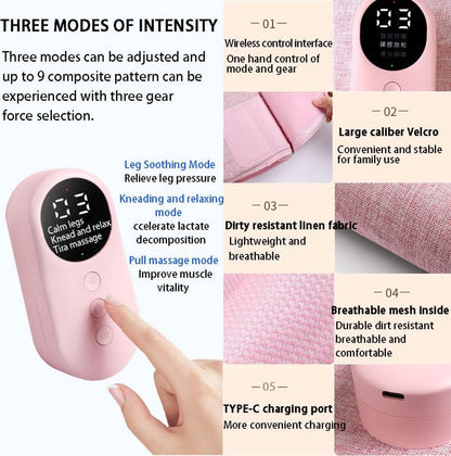 Leg massager - Calf massager - Leg massager for blood circulation -  Cordless massage - Air compression - Relieves leg pain - Adjustable intensity (grey) - Image 2