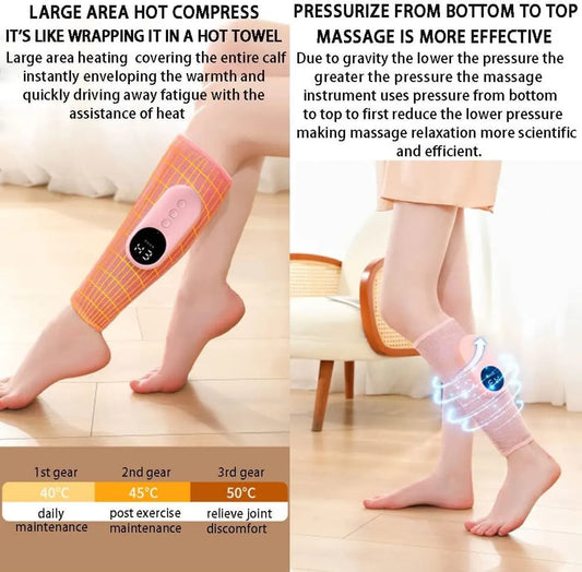 Leg massager - Calf massager - Leg massager for blood circulation -  Cordless massage - Air compression - Relieves leg pain - Adjustable intensity (grey) - Image 4