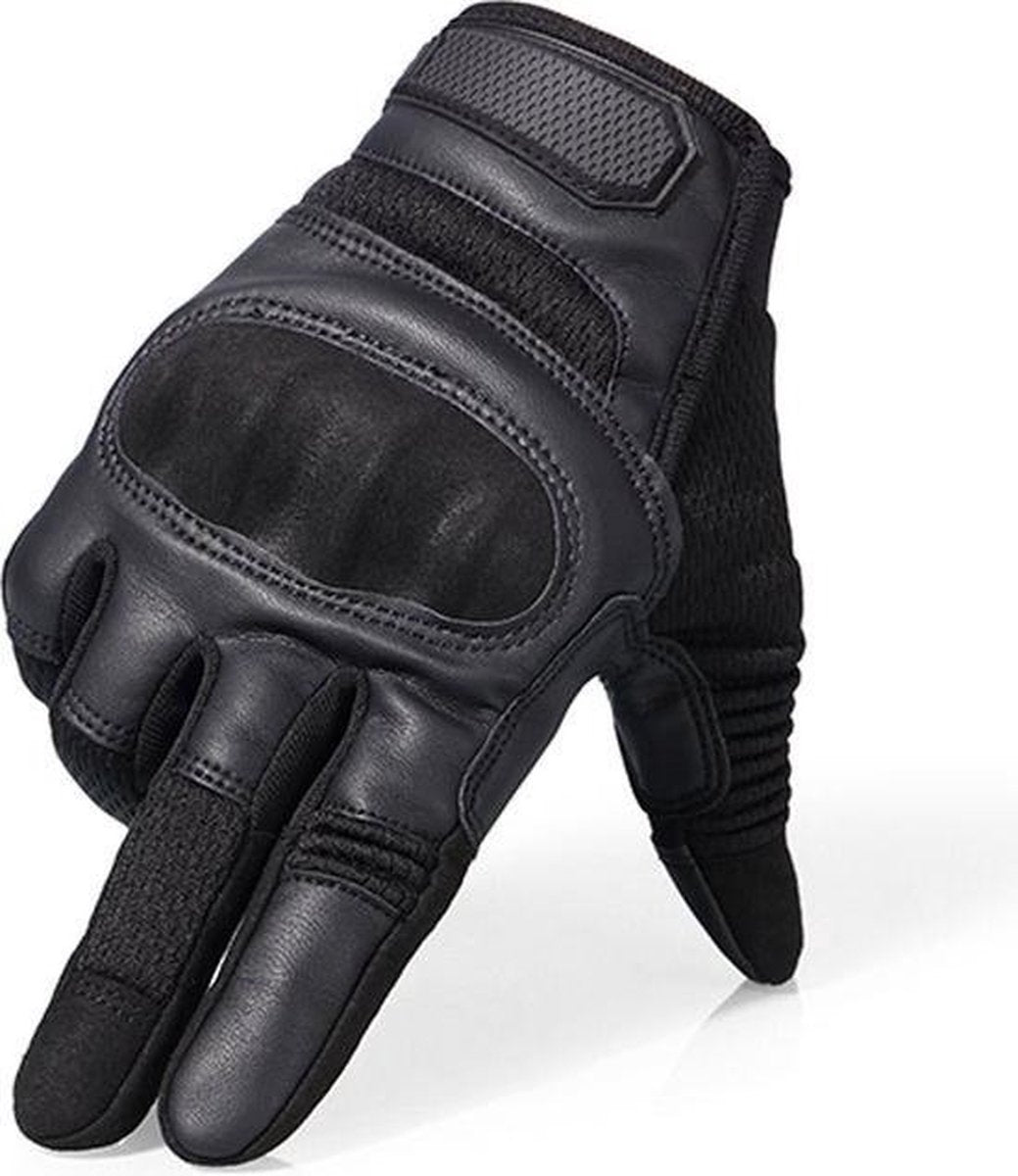 Breathable motorcycle gloves - Black - PU leather - Motorcycling gloves - Size XL - Touchscreen compatible - Protective - Image 2