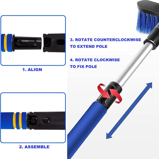 Extendable ice scraper with snow brush - Extra long handle - Telescopic handle - Ice scraper - Snow brush - Car ice scraper - Car window scraper - Snow scraper - Window scraper - Image 3