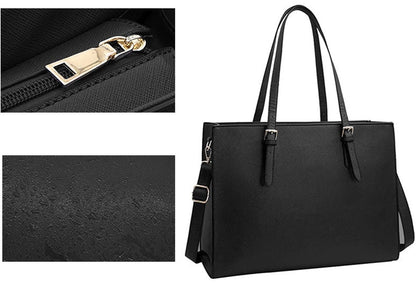 Wrapped Delights - Women's Large Black Shopper Handbag, Leather Shoulder Bag, Work Bag, Large Laptop Bag, Business School Bag (15.6 inches) - Image 5