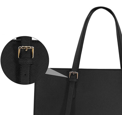 Wrapped Delights - Women's Large Black Shopper Handbag, Leather Shoulder Bag, Work Bag, Large Laptop Bag, Business School Bag (15.6 inches) - Image 7