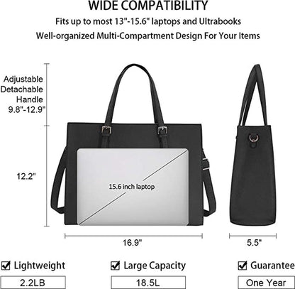 Wrapped Delights - Women's Large Black Shopper Handbag, Leather Shoulder Bag, Work Bag, Large Laptop Bag, Business School Bag (15.6 inches) - Image 9