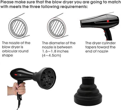 Universal Hair Dryer Diffuser Nozzle - Universal Silicone for Curls, Universal for Brushes - Image 7