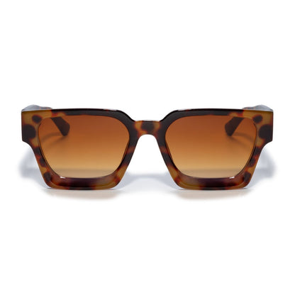 Square sunglasses - Women's sunglasses - Festival sunglasses - Rave sunglasses - Glasses - Thick frame - Leopard print with brown lenses - Image 3