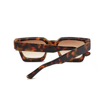 Square sunglasses - Women's sunglasses - Festival sunglasses - Rave sunglasses - Glasses - Thick frame - Leopard print with brown lenses - Image 5